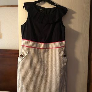 Blue stripe with pink accents dress